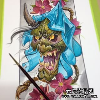 彩色般若纹身般若图案手稿