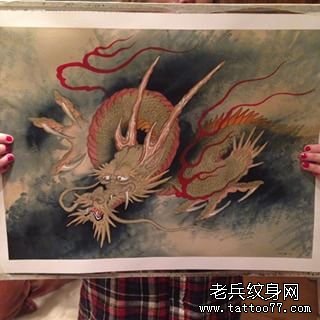 龙传统纹身图案手稿