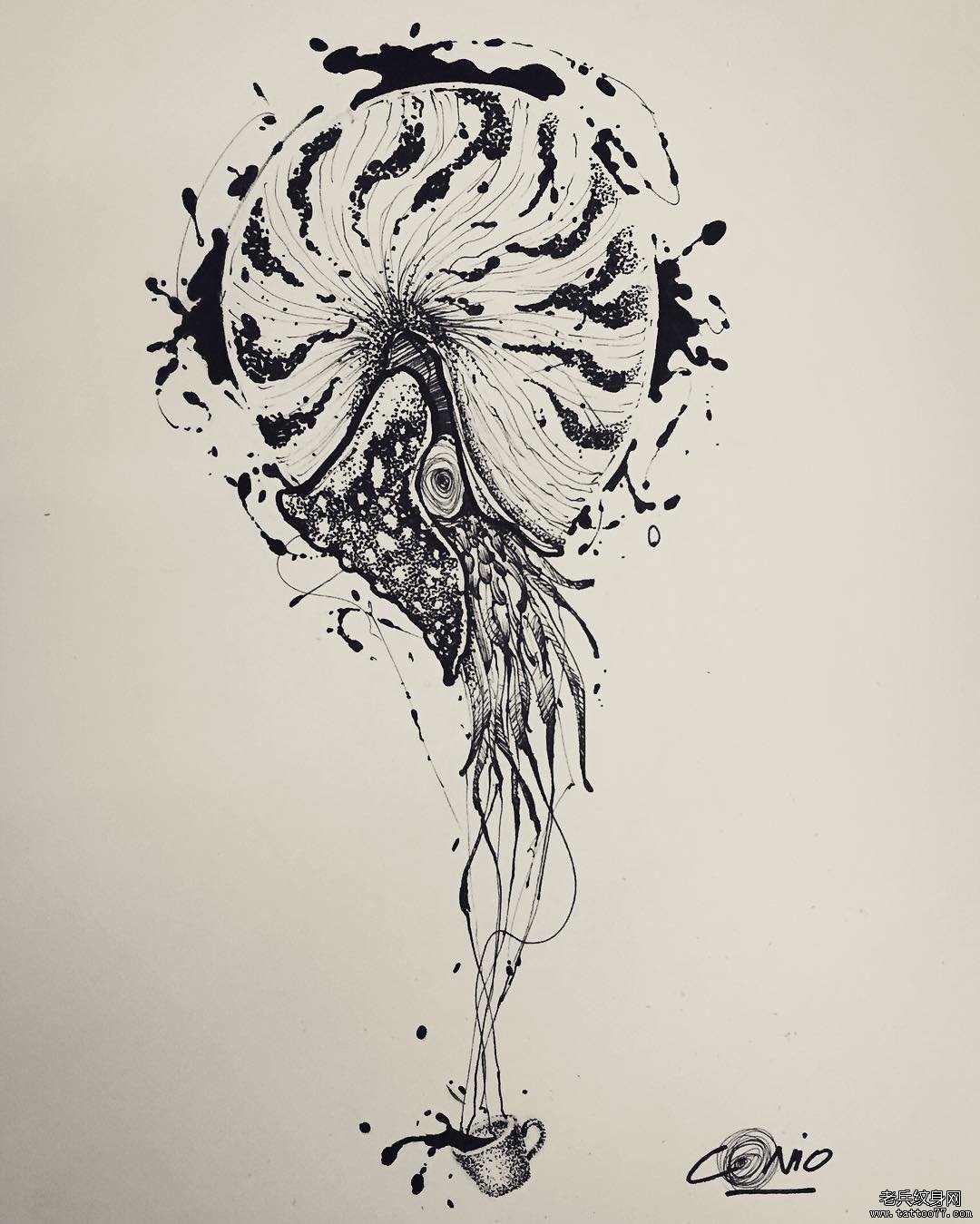点刺皮皮虾纹身图案