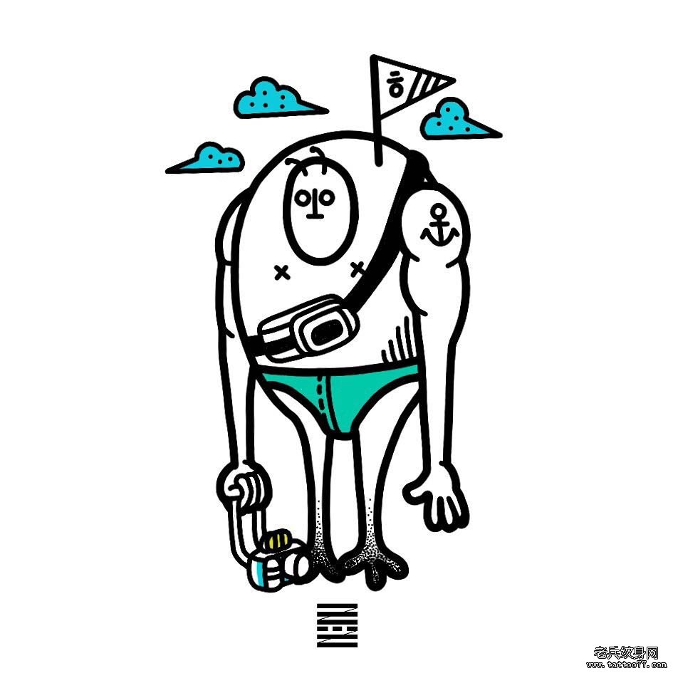 卡通机器人纹身图案