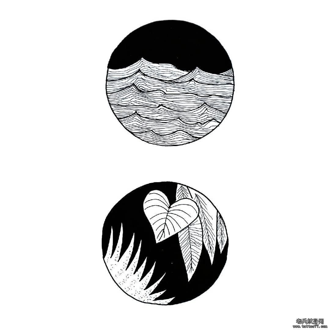 浪花小清新纹身图案