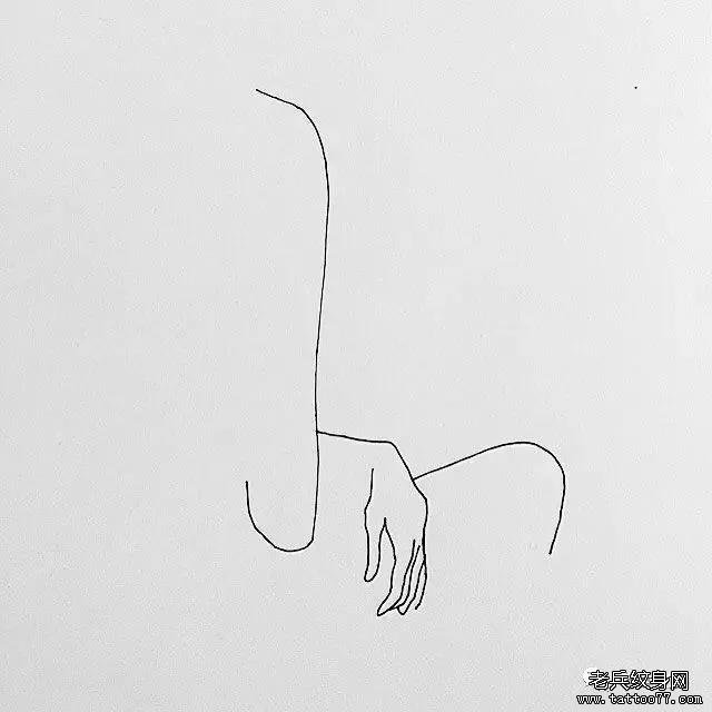 简约线条纹身图案