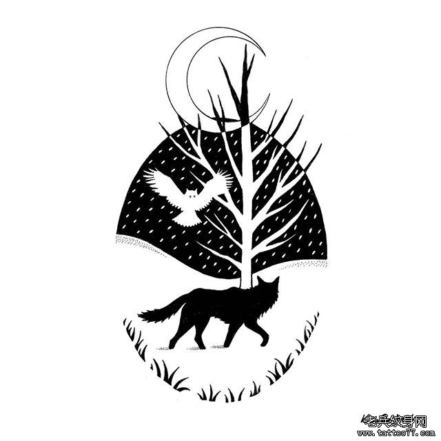 小清新动物几何纹身图片