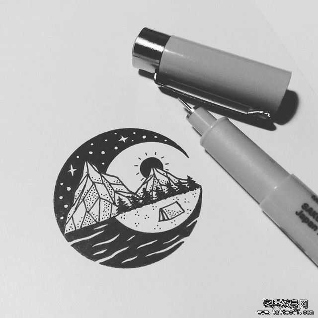 小清新风景纹身图片