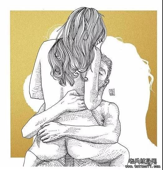 简约线条纹身图案