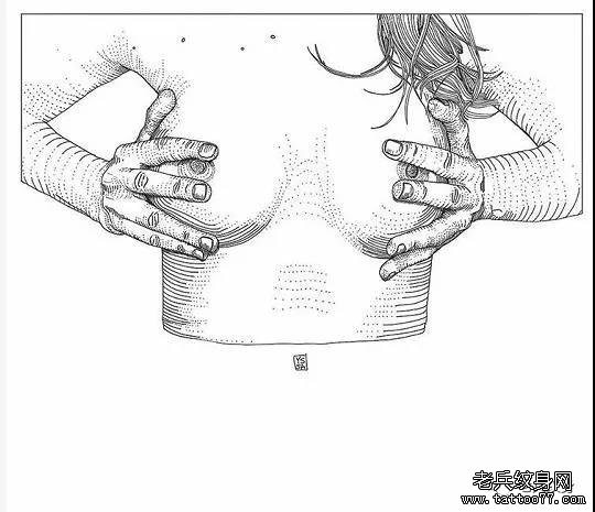 简约线条纹身图案