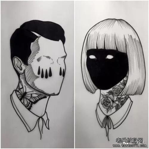 小清新情侣纹身图案