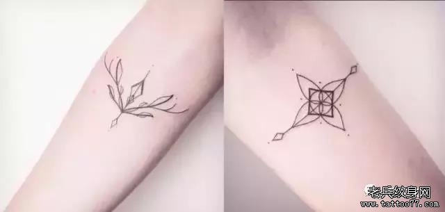 手臂小清新花藤纹身图案