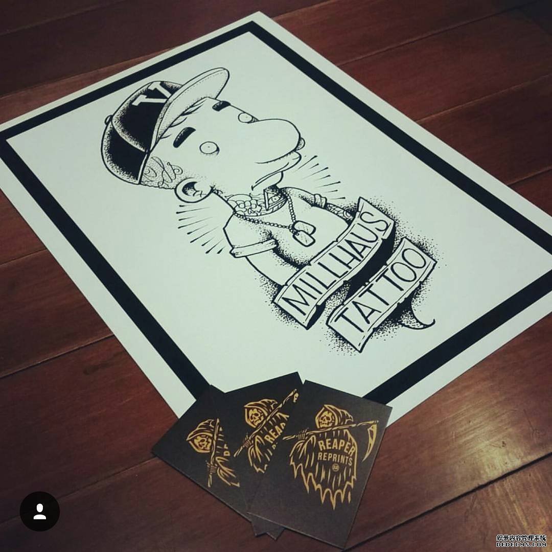 卡通图案纹身手稿