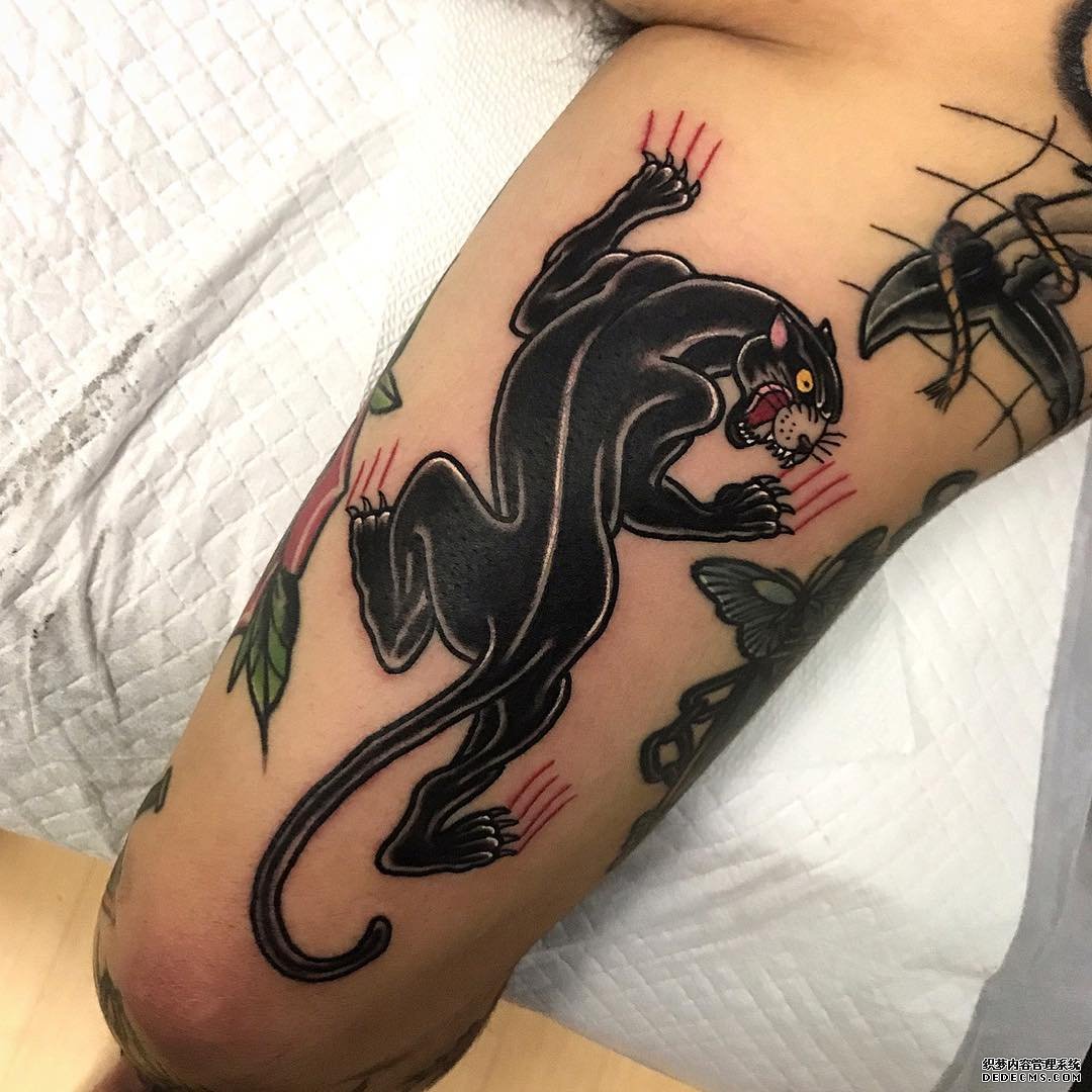 色彩豹子文身图案