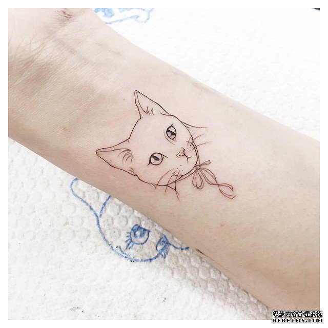 手腕猫纹身图案