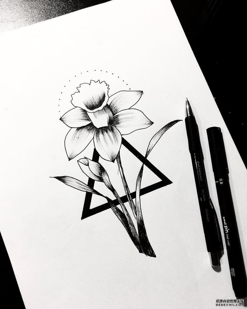 花几何纹身手稿