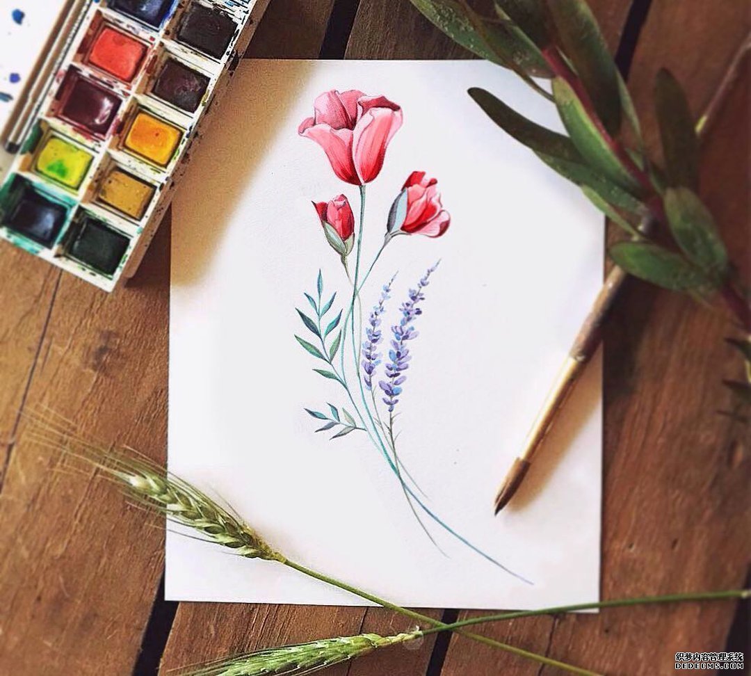 花色彩纹身手稿