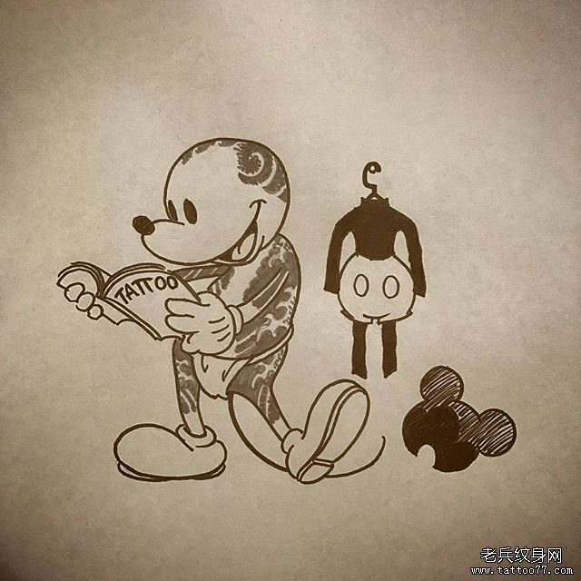 个性米老鼠纹身手稿