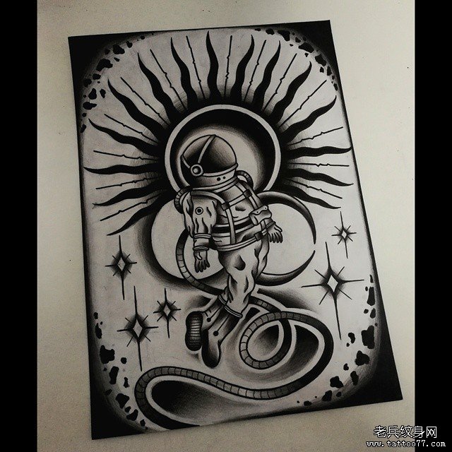 黑灰宇航员手稿