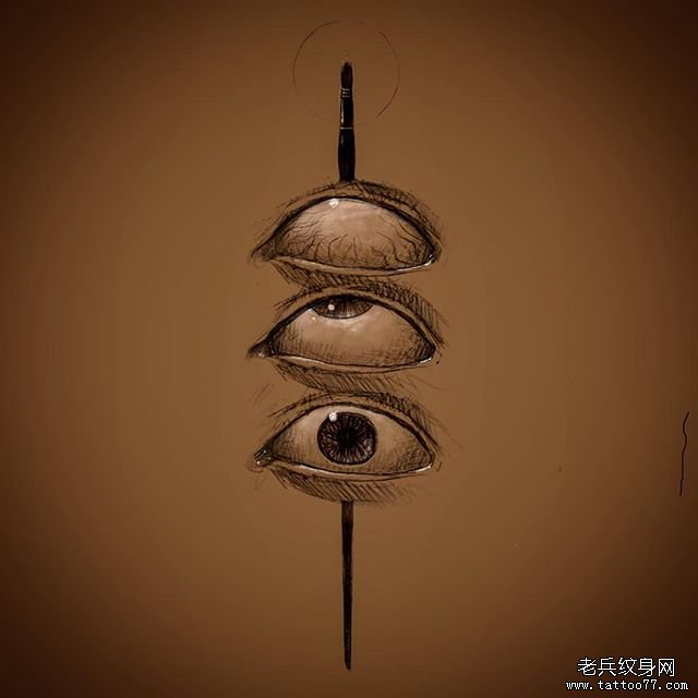 写实眼球纹身手稿图案