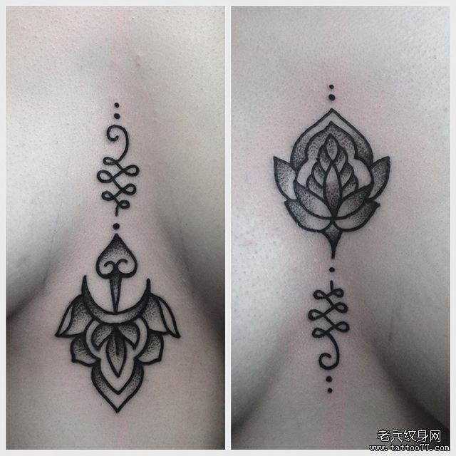胸口梵花纹身图案