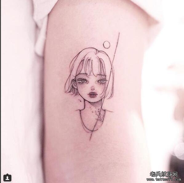 手臂小清新女生纹身