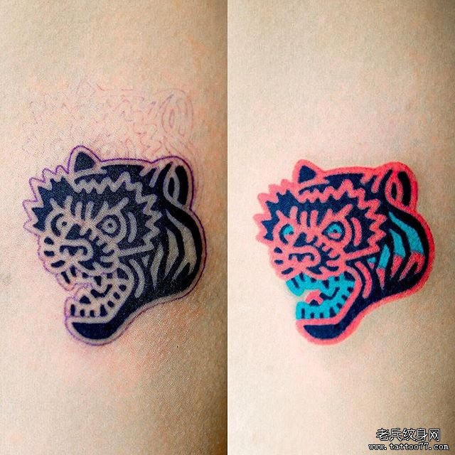 小清新豹子纹身图案