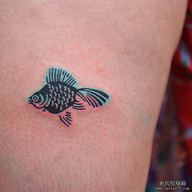 小清新小金鱼纹身图案