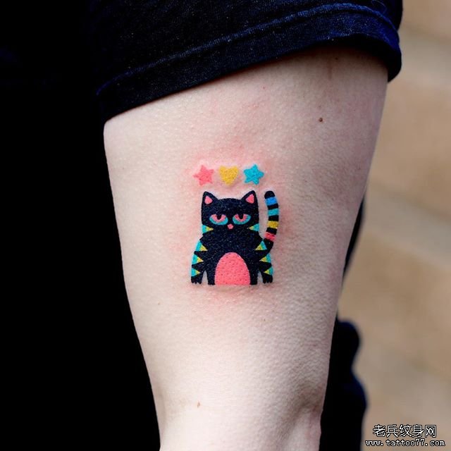 小清新猫咪纹身图案
