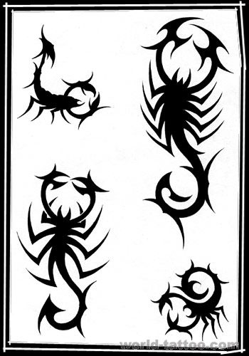 图腾纹身图案大全：图腾蝎子纹身图案图片