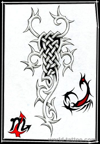 蝎子纹身图案大全：星座蝎子纹身图案图片