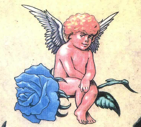 可爱的丘比特玫瑰花纹身图案图片（tattoo)