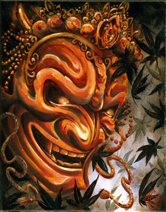 般若莲花纹身图案