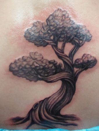 腰部纹身图案：腰部树纹身图案纹身图片