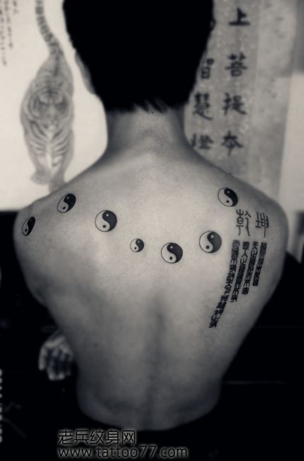 背部图腾八卦北斗七星纹身图案